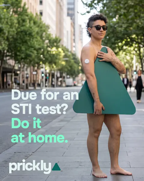 Prickly | Due for an STI test? Do it at home. Digitally generated image. Credit: Prickly.