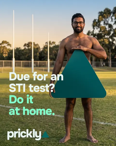 Prickly | Due for an STI test? Do it at home. Digitally generated image. Credit: Prickly.